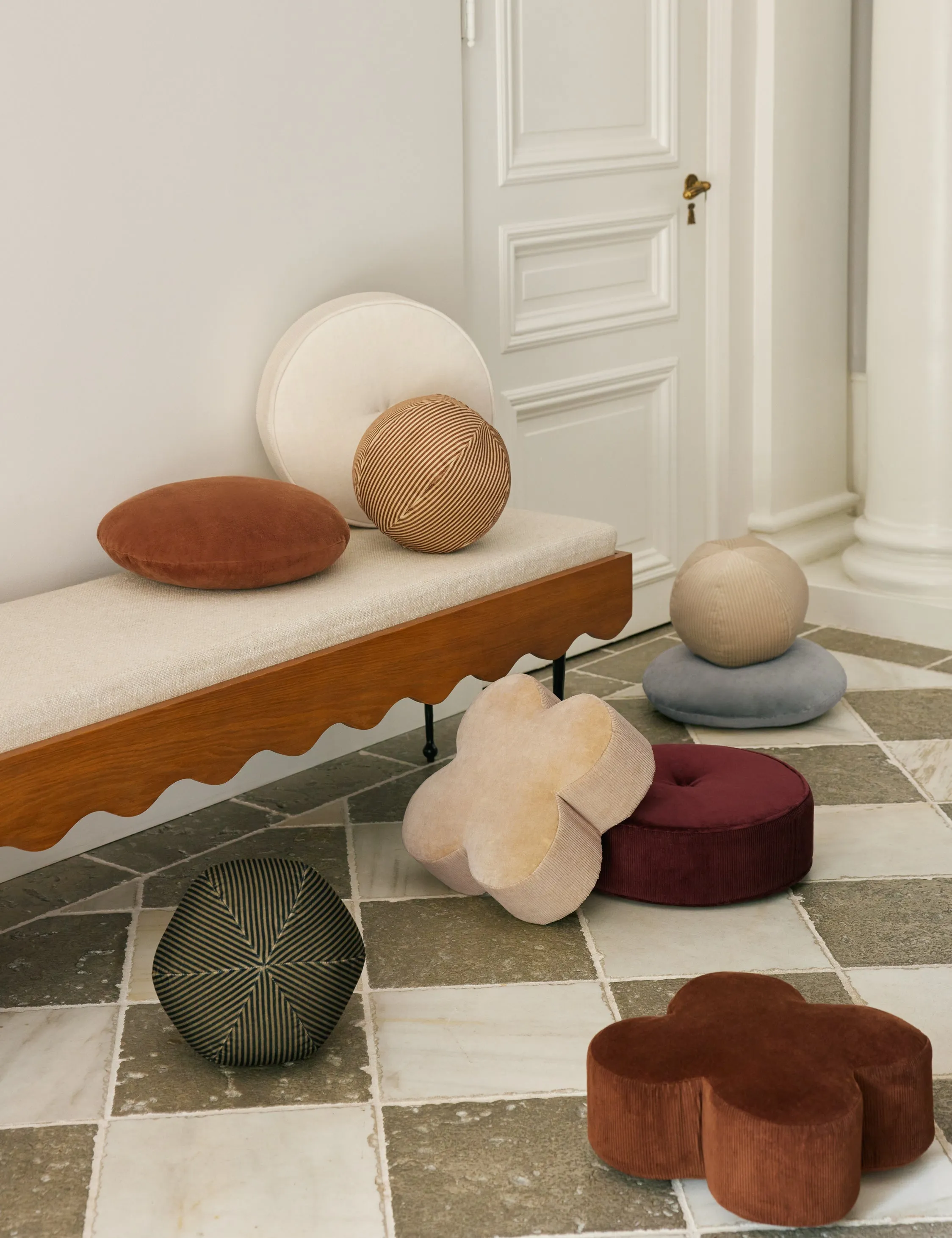 Velvet Round Pillow by Sarah Sherman Samuel Lulu and Georgia