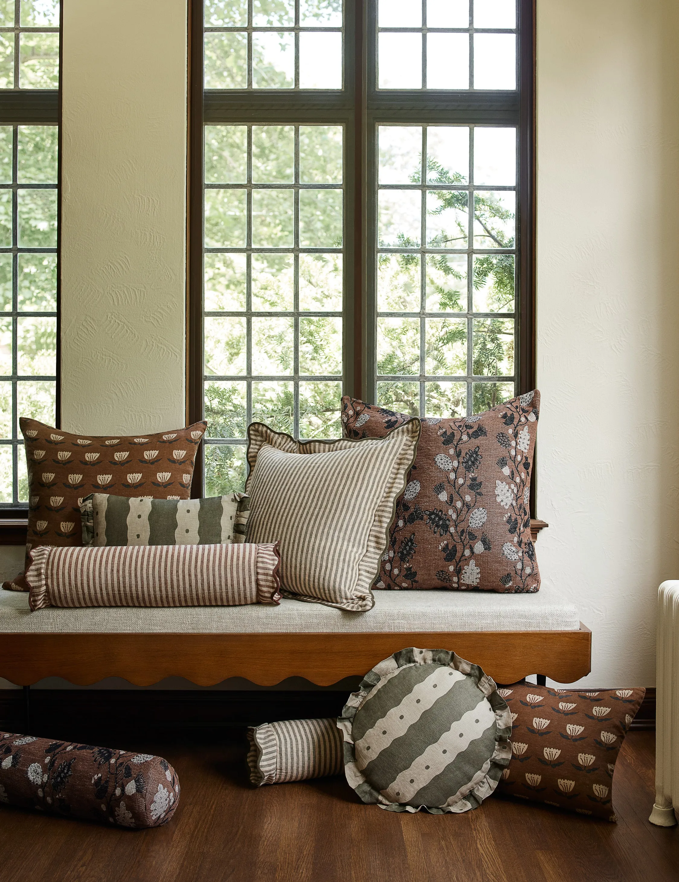 Vini Botanical Jacquard Bolster Pillow by Sarah Sherman Samuel Lulu and Georgia