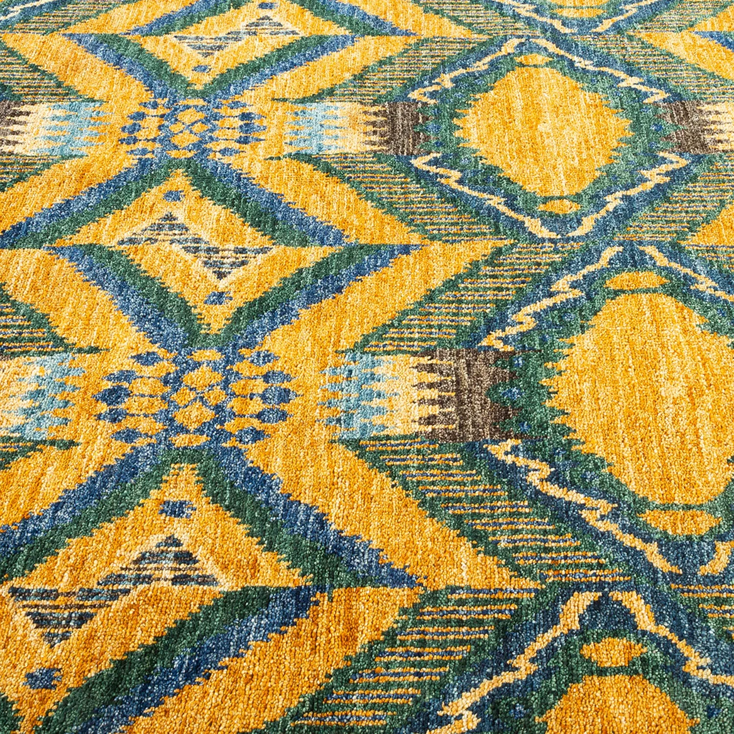 Yellow Transitional Wool Rug - 6' x 9'1"