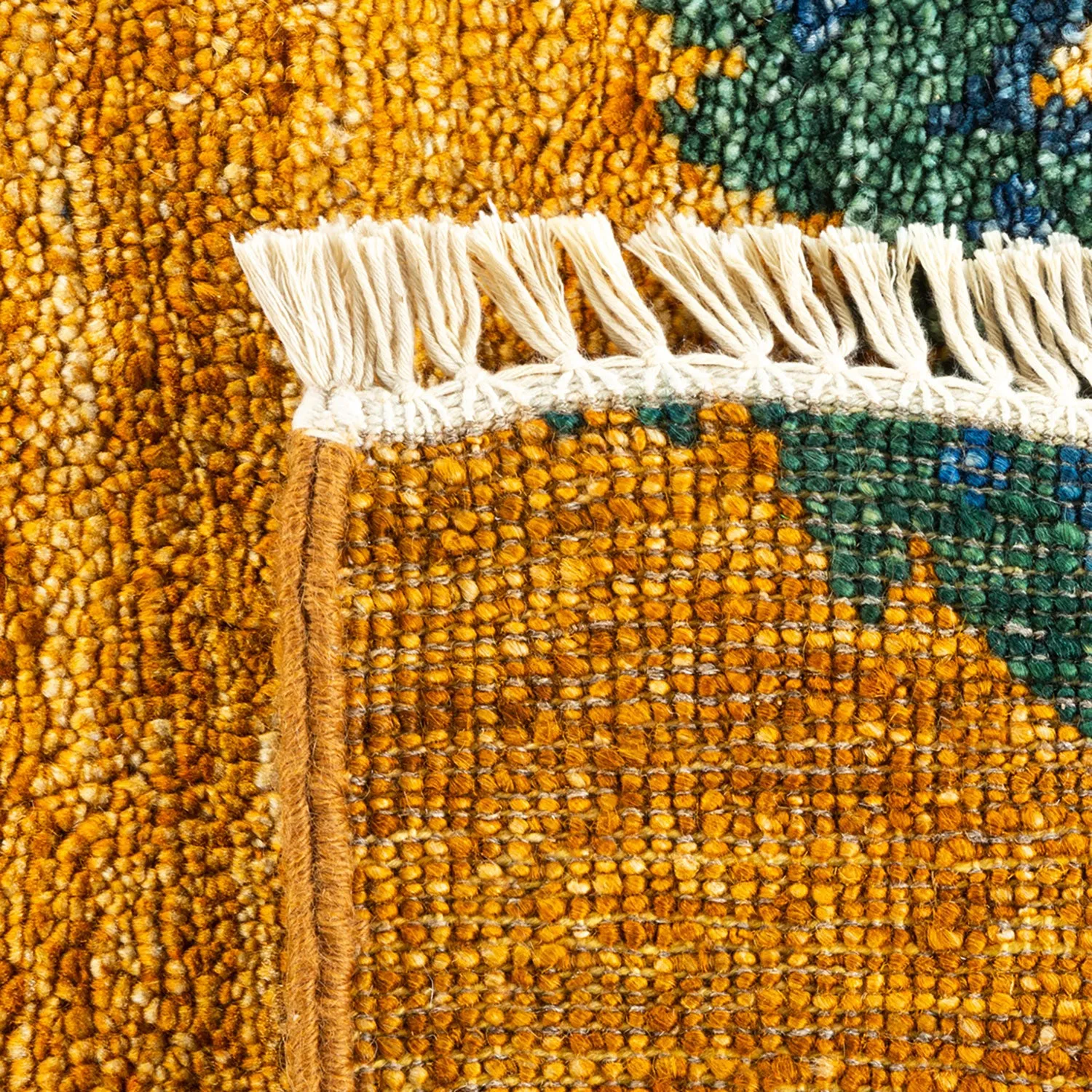 Yellow Transitional Wool Rug - 6' x 9'1"