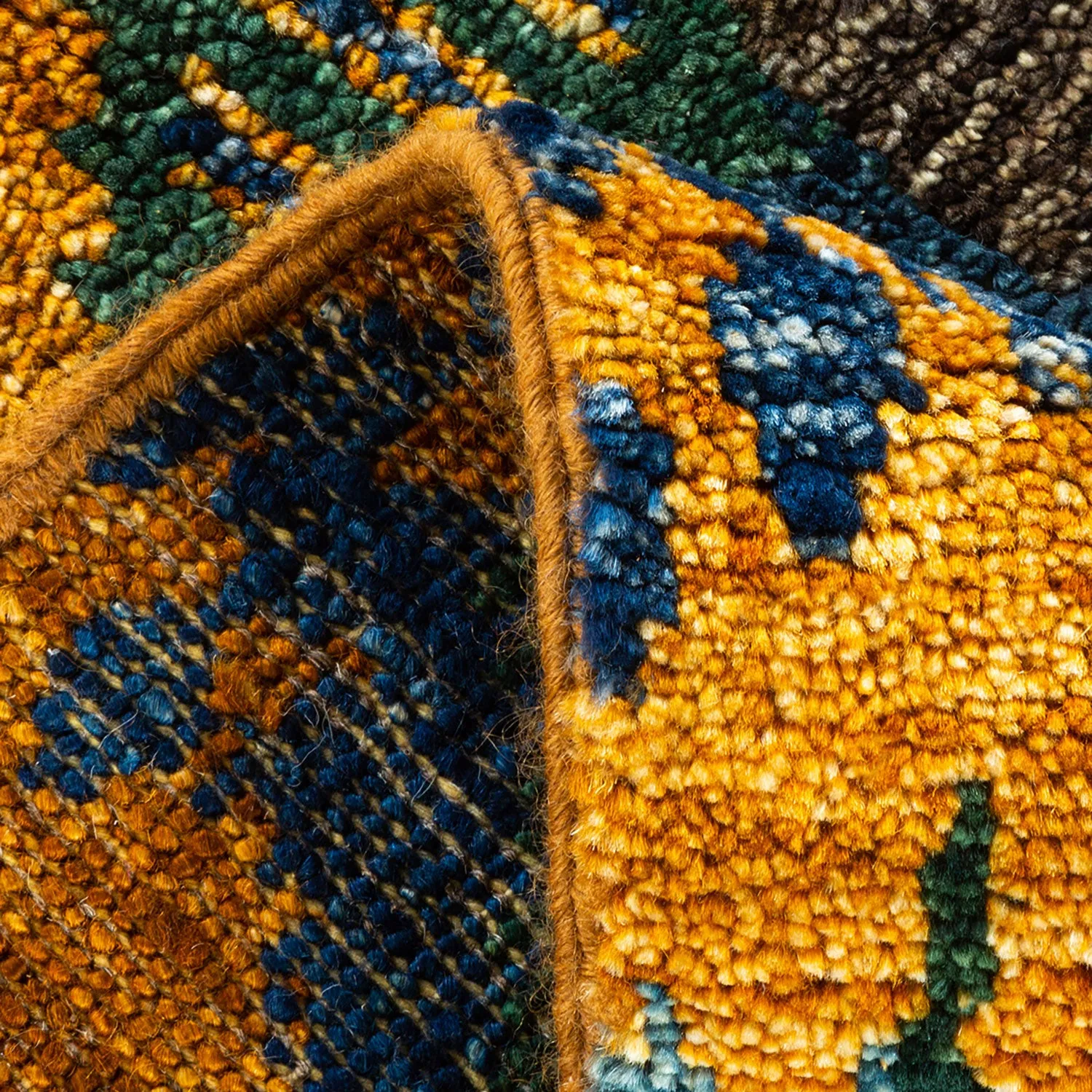 Yellow Transitional Wool Rug - 6' x 9'1"